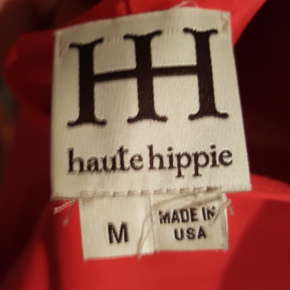 Haute Hippie Red Chiffon Halter Dress M - Picture 6 of 6